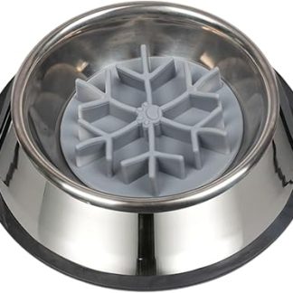 Миска для медленного кормления, с защитой от проглатывания, изготовлена ​​из силиконовой нержавеющей стали, подходит для собак, щенков и кошек, маленьких, больших и средних размеров.