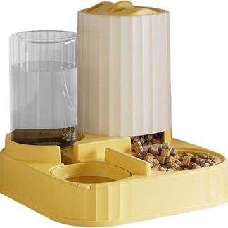 Автоматическая кормушка для кошек, большая миска 2 в 1 — автоматическое кормление сухим и влажным кормом — для щенков, котят, мелких и средних пород, для использования в помещении, на балконе, в саду, на заднем дворе.