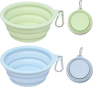 Складная силиконовая миска для домашних животных с карабином, миска для кормления животных, дорожная миска для собак и кошек, TPE+ABS, портативная, складная, 650 мл, легкая, 80 г, для