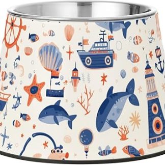 Улучшенные миски для кормления собак Boat and Fish из нержавеющей стали для маленьких собак, облегчающие уход за усами.