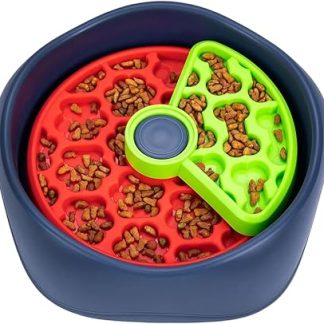 Миски для медленного кормления собак, нескользящая подставка для кормления, 3-слойное вращение, защита от удушья, медленное кормление, миска для собак мелких, средних и крупных пород, для дрессировки.