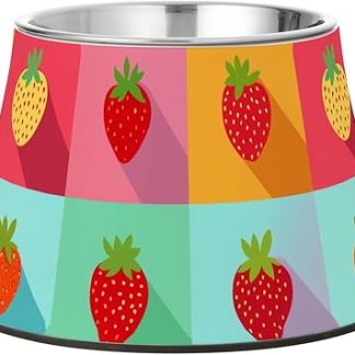 Миска для корма и воды для собак цвета клубничной решетки, нескользящая, из нержавеющей стали, базовая миска для мелких животных, для кошек, для борьбы с усталостью усов.