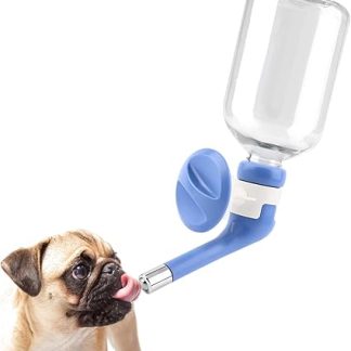 Поилка для домашних животных Andiker No Drip Pet Water Dispenser, бутылка для воды в собачьей клетке с возможностью регулировки высоты (синяя)