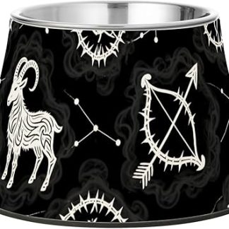 Готическая черно-белая миска для еды в виде черепа и созвездия, подставка из нержавеющей стали для питомца, который обожает своих собак и избавляется от усталости. Platos para perros para comer lento