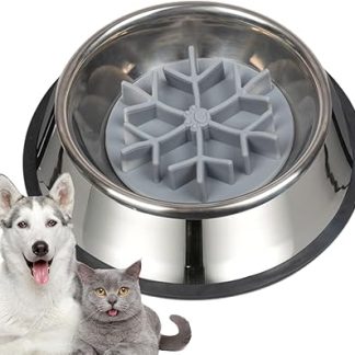 Миска для медленного кормления собак, миска против удушья, силиконовая, из нержавеющей стали, для медленного приема пищи, для кормления водой, для собак маленьких, больших и средних пород, щенков.