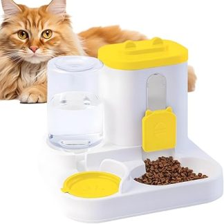 Автоматические кормушки и поилки для кошек - 2-в-1: непроливаемая кормушка для животных, непроливаемая автоматическая подача корма и воды, для гостиной, отдыха, щенков, кроликов.
