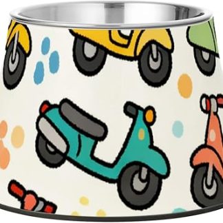 Миска для еды в виде мультяшных, красочных и милых животных на велосипеде, модернизированная, из нержавеющей стали, приподнятая, для комфортного кормления маленьких питомцев.