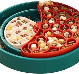 Интерактивная кормушка для собак Slow Feeder - интерактивная миска для корма, вращающаяся на 360 градусов, для снижения стресса, здорового питания щенков, безопасности питомцев.