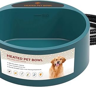 Миска для домашних животных с подогревом, большой объем 2,2 л, предотвращает загрызание шнура, изготовлена ​​из АБС-пластика, обеспечивает постоянную температуру и подходит для собак, кошек, птиц и мелких животных.