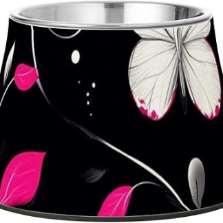 Миски для кормления собак Peach Blossom Butterfly Black с подставкой, миски из нержавеющей стали, корм для кошек, миски для медленного кормления кошек, Whiskers Friendly Plato de Comida Para Gato