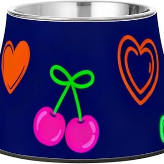 Миска для собак в форме плюшевого мишки и бантика неоново-синего цвета с надписью «С днем ​​рождения». Усовершенствованная миска из нержавеющей стали с подставкой для кошек, которые едят медленно.