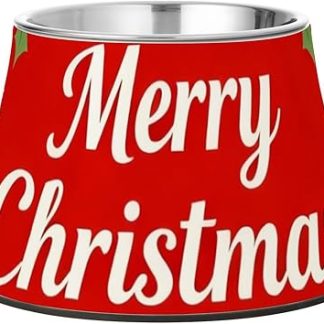 Счастливого Рождества! Темно-красная миска для собак, приподнятая миска для кошек из нержавеющей стали для маленьких питомцев, для медленного поедания. Platos para perros