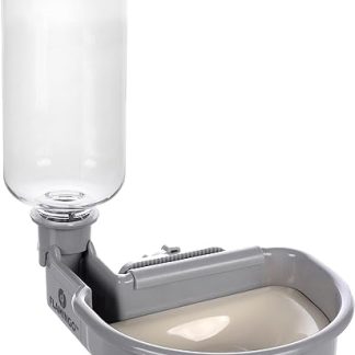 Миска для воды «Фламинго» с поилкой для проволочной клетки, диаметр серый, 480 мл.