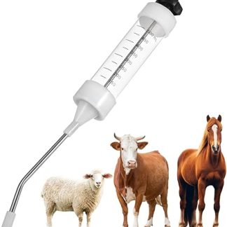 Ветеринарный шприц для кормления с изогнутой насадкой, емкость 500 мл, длинная ручка для перорального кормления скота, регулируемая дозировка для свиней, крупного рогатого скота, овец и лошадей.