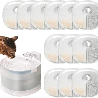 Фильтр для кошачьего фонтана | Сменный фильтр с тройной фильтрацией - 12 фильтров для фонтана для собак, для использования дома, из нержавеющей стали, для регулярного обслуживания