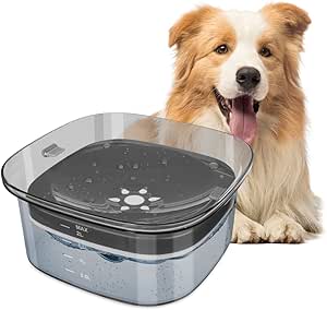 Плавающая миска для воды для домашних животных большой емкости 2 л для собак и других питомцев (черная)