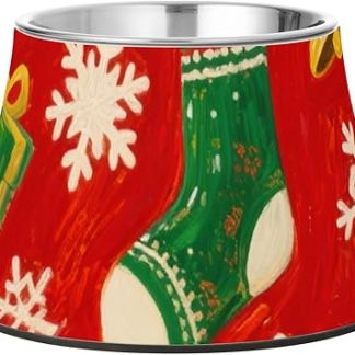 Счастливого Рождества! Коричневые миски для кормления собак породы сиба-ину с подставкой. Миска для кошек из нержавеющей стали для любящих питомцев. Platos para perros para comer lento