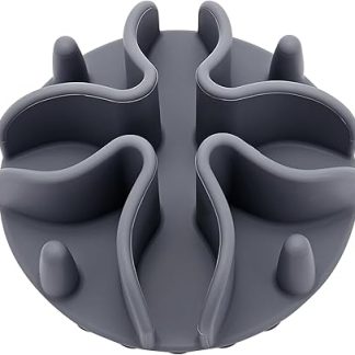 Силиконовая кормушка для собак, кошек, щенков и других домашних животных, с прочными присосками, для собачьих мисок, размер M, серая.