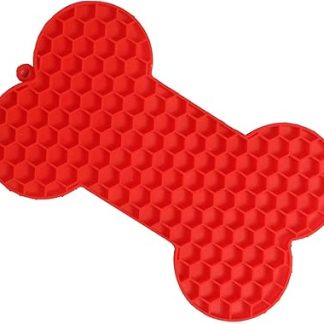 Универсальная подстилка для медленного кормления, легко моющаяся, гибкая силиконовая подстилка для вылизывания собак в помещении (красная)