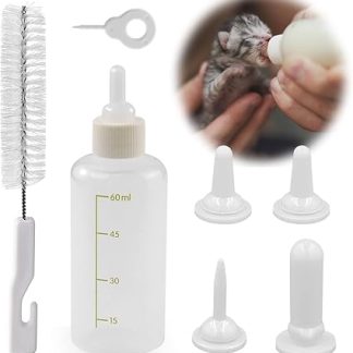 Набор для кормления щенков, набор бутылочек для кормления щенков молоком, бутылочки для собак, кошек, котят, с 4 сменными сосками, набор для ухода за молоком и 1 x