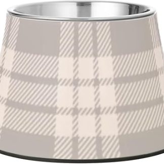 Приподнятые миски для корма для домашних животных серого цвета в клетку, нескользящие, из нержавеющей стали, для собак, кошек, кроликов и птиц, удобные для кормления.