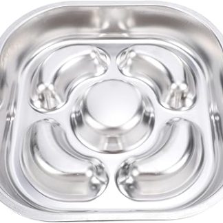 Миска для медленного кормления собак HEEPDD, нескользящая миска для еды и воды из нержавеющей стали 304 с лабиринтным рисунком, предотвращает рвоту и метеоризм у собак, которые едят быстро.