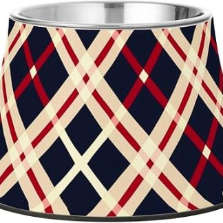 Миски для кормления собак в красно-черно-белую клетку, нескользящая миска для воды из нержавеющей стали для маленьких собак, средство от усов Whiskers Relief