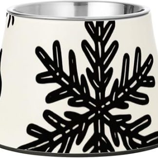 Белая и черная миска для собак в форме музыкальной ноты и снежинки, нескользящая, из нержавеющей стали, для кошек, простая миска для медленного и удобного кормления.