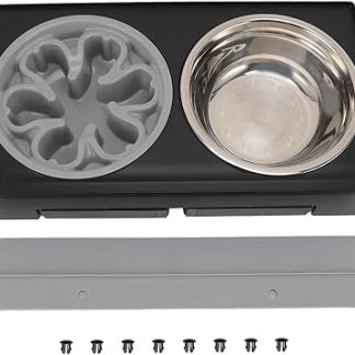 Приподнятые миски для собак, регулируемая по высоте подставка для мисок, нескользящая конструкция, большая вместимость, многофункциональные, миски для собак, для крупных пород.