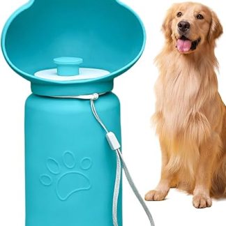 Дорожная бутылка для питья для собак | Складная бутылка для воды для собак - герметичная миска для питья с ремешком для переноски, для походов, кемпинга, парка, поездок
