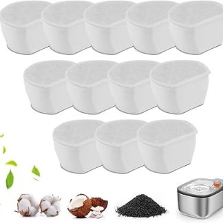 Сменный фильтр для фонтанчика для животных, многослойный глубокий фильтр для фонтанчика с водой для животных — 12 штук. Обеспечивает поглощение запахов, поддерживает чистоту воды, предотвращает засорение. Аксессуары.