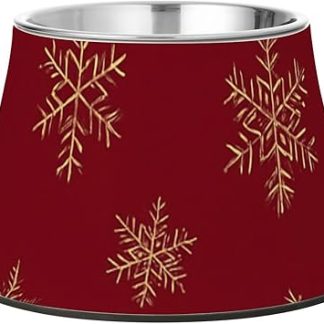 Красные миски для корма для домашних животных «Золотая снежинка» с подставкой. Удобная миска для кормления собак, которые медленно едят.