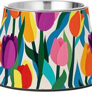 Красочные цветочные красивые миски для корма и воды для домашних животных из нержавеющей стали, предназначенные для медленного кормления кошек, а также для снятия усталости и появления усов.