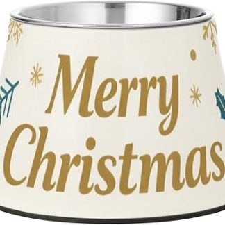 Модная миска для воды для собак «Счастливого Рождества» в золотисто-голубых тонах с изображением снежинок. Приподнятые миски из нержавеющей стали для кошек, кроликов и птиц. Удобное кормление. Plato para perros con ansiedad