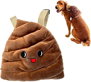 Korean Dog Harness Backpack for Small, Medium, Large and X-Large Dogs POOPIE Backpack for Dogs Cute Puppy Backpacks Bag with Poop Dispenser Outdoor Backpack for Dogs Poop FACE (Large)