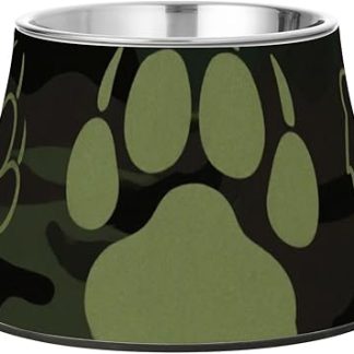 Миски для кормления собак в форме следа животного, коричнево-зеленые, с подставкой, из нержавеющей стали, для кошек и собак среднего размера, с эффектом облегчения, comedero para gatos