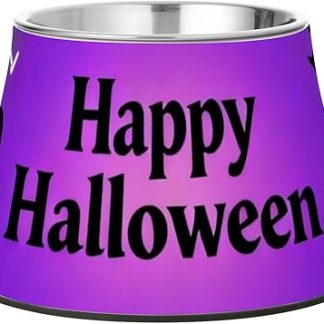 Приподнятая миска для воды для домашних животных с флуоресцентным градиентным дизайном на Хэллоуин, миска для корма из нержавеющей стали для кошек, собак, кроликов и птиц, с рельефным изображением усов.