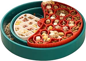 Миска для медленного кормления собак | Безопасная миска, предотвращающая удушье при медленном кормлении | Интерактивный вращающийся на 360 градусов дозатор для безопасности, здорового питания и снижения веса