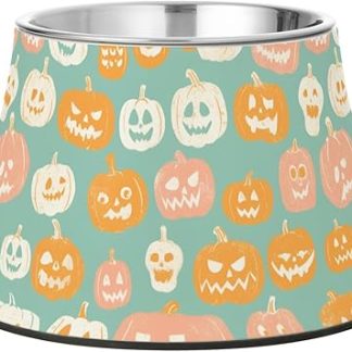 Миска для домашних животных пастельных тонов на Хэллоуин, улучшенная версия из нержавеющей стали, базовая миска для кошек и собак среднего размера, для облегчения боли в усах.