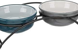 Набор мисок для корма TRIXIE, 2 × 0,25 л/13 см, сине-серый, для собак