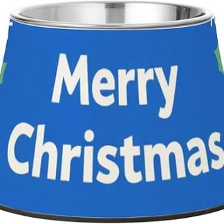 Белая миска для корма и воды для кошек с рисунком «Счастливого Рождества» и снежинки, темно-синяя миска для корма и воды из нержавеющей стали для медленного кормления кошек. Миска для корма и воды для кошек с усами.