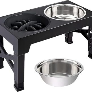 Подставка для мисок, система легкой очистки, 43 см x 23 см x 7,8 см, подставка для мисок с медленной подачей, приподнятые миски для собак, устойчивая конструкция для предотвращения пролития, для маленьких собак