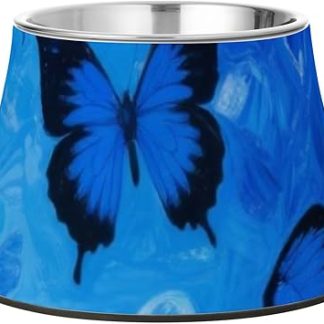 Миски-кормушки для собак Blue Butterfly с подставкой, из нержавеющей стали, для кошек, которые едят медленно.