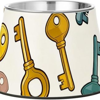 Миска для собак в виде брелока с мультяшным рисунком, нескользящая, с приподнятой поверхностью, из нержавеющей стали, для кошек, кроликов и птиц, для комфортного медленного кормления собак.