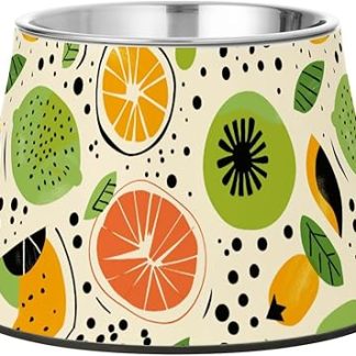 Милые мультяшные рисунки, лаймовый цвет, летняя миска для кормления домашних животных, нескользящая миска из нержавеющей стали для любимых питомцев, чтобы снять усталость и усиск.