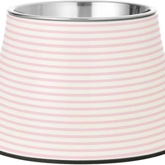 Розовые миски для домашних животных в вертикальную полоску, подставка из нержавеющей стали для медленного кормления кошек, усы