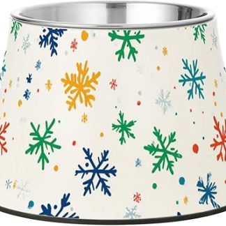 Красочная миска для еды и воды для собак в стиле Белоснежки с надписью «Счастливого Рождества», приподнятая миска из нержавеющей стали для кошек и маленьких собак, удобная для кормления.