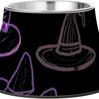 Счастливого Хэллоуина! Черные миски для домашних животных в виде ведьминской шляпы с подставкой из нержавеющей стали. Удобные миски для кормления мелких животных.