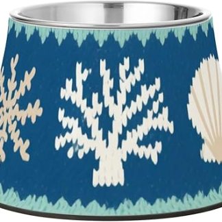 Миска для собак «Пастельно-голубые киты», модернизированная, из нержавеющей стали, для маленьких питомцев, для медленного поедания.