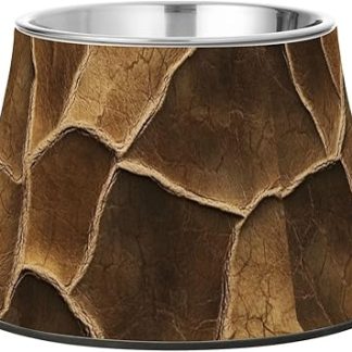 Миски для собак цвета хаки с текстурой буйволиной кожи, приподнятые миски из нержавеющей стали для маленьких питомцев, миски для медленного кормления, comedero para perros